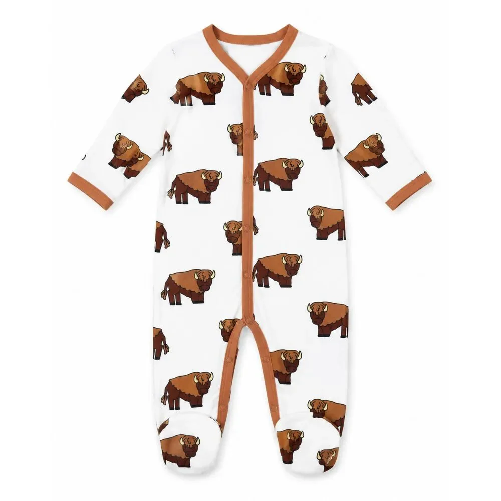 Monica and Andy Buffalo button up onesie